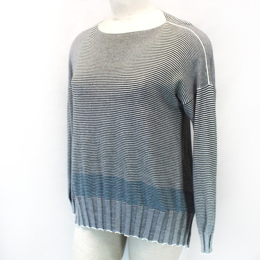 Planet by Lauren G Grossman lagnlook boxy striped blouse top w/slits One Size